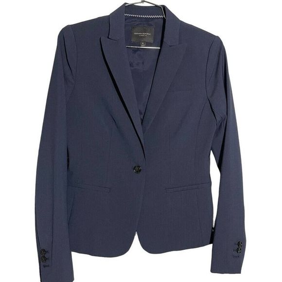 Banana Republic Jackets & Blazers - Banana Republic Classic Fit Blazer Italian stretch wool blue womens size 0